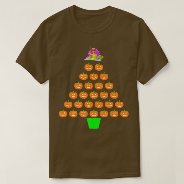 Camiseta Árvore de Natal da Abóbora de Halloween Turk (Frente do Design)