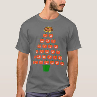 Camiseta Árvore de Natal da Abóbora de Halloween Turk