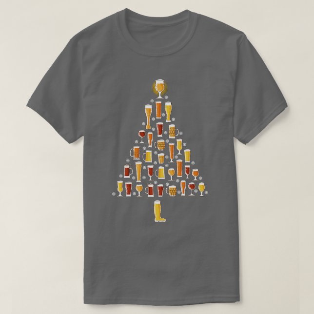 Camiseta Árvore de Natal da cerveja (Frente do Design)