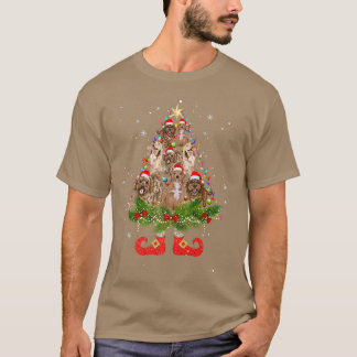 Camiseta Árvore de Natal da Cockapoo Luzes de Natal Cachorr