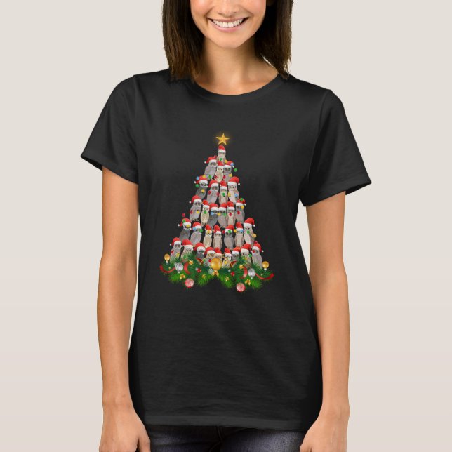 Camiseta Árvore de Natal da Coruja Feliz Natal (Frente)
