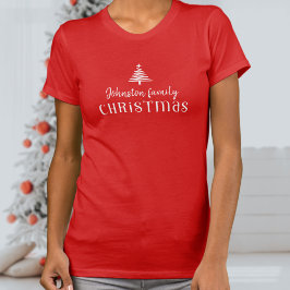 Camiseta Árvore de Natal da família personalizada, simples 