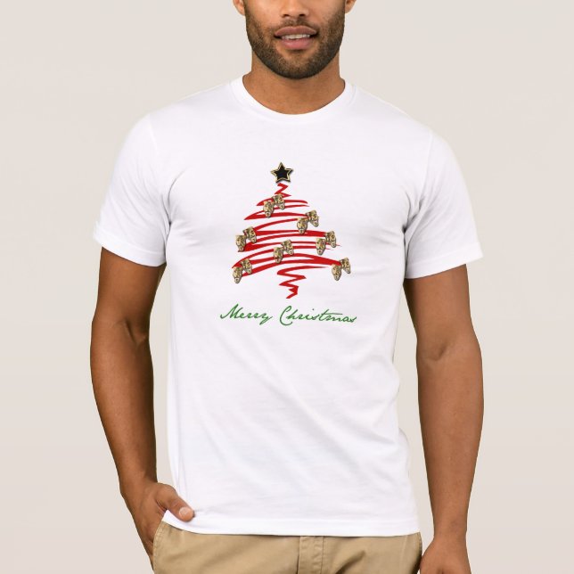 Camiseta Árvore de Natal da máscara do drama (Frente)