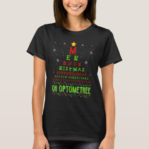 Camiseta Árvore de Natal da Optometria Engraçado Xmas Eyegl