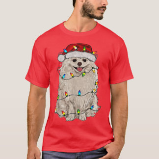 Camiseta Árvore de Natal da Pomerânia Leve Cão de Pajama X