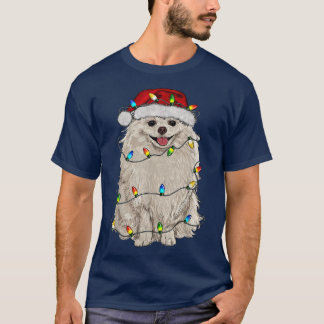 Camiseta Árvore de Natal da Pomerânia Leve Cão de Pajama X