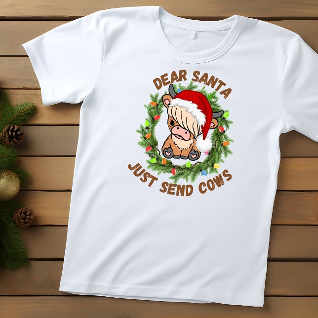 Camiseta Árvore de Natal da Vaca do Terreno Superior dos pa (Criador carregado)