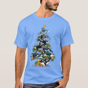 Camiseta Árvore de Natal das Orcas Engraçadas Ama o Natal d