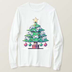 Camiseta Árvore de Natal de 8 bits - Design de Férias do Jo
