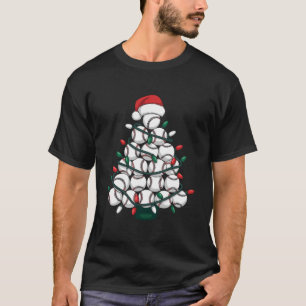 Camiseta Árvore de Natal de Beisebol Papai Noel Esportes