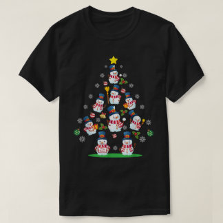 Camiseta Árvore de Natal de Boneco de Neve Design de Férias