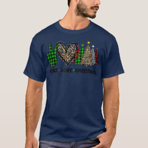Camiseta Árvore de natal de búfalo-leopardo mas paz amor