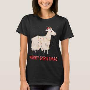 Camiseta Árvore de Natal de cabra bonita voa feriados de Na