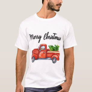 Camiseta Árvore de Natal de Caminhão Vermelho - Correspondê