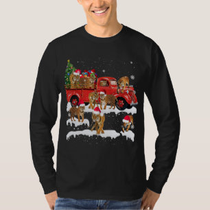 Camiseta Árvore de Natal de Caminhão Vermelho em T-rex Acre
