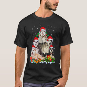 Camiseta Árvore de Natal de Cão rouco - Natal Fresco