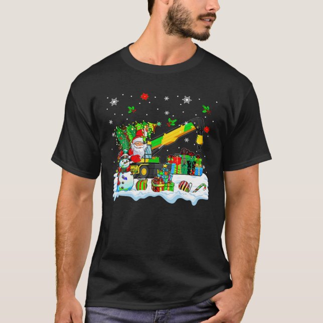 Camiseta Árvore De Natal De Carregando De Cargueiro Neve (Frente)