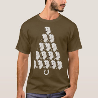Camiseta Árvore de Natal de Cavalos Brancos