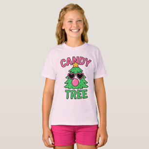 Camiseta Árvore de Natal de Chiclete Candy Tree