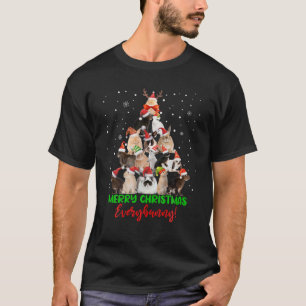 Camiseta Árvore de Natal de Coelho Coelho Feliz Natal Todos