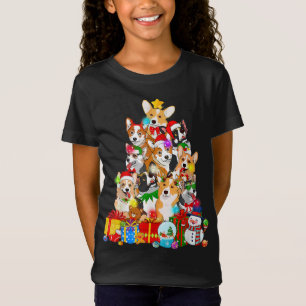 Camiseta Árvore de Natal de Corgi Luzes Engraçadas Cachorro