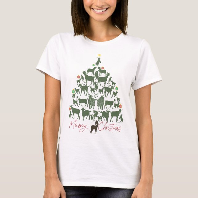Camiseta Árvore de Natal de Gado Verde (Frente)