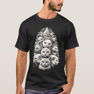 Camiseta Árvore de Natal de Gato Natalino