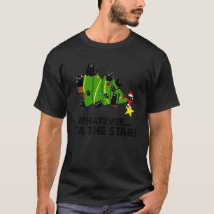 Camiseta Árvore de Natal de Gato Preto O Que Quer Que Seja
