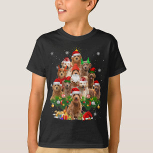 Camiseta Árvore de Natal de Goldendoodle Luz Engraçada Cach