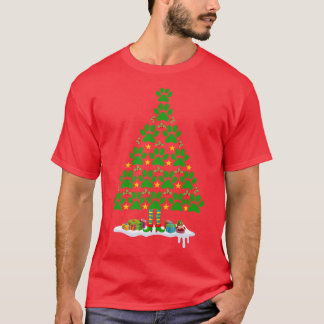 Camiseta Árvore de Natal de Impressão de Pinças Cachorosas 