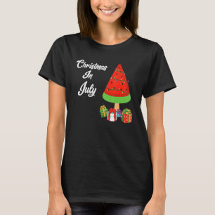Camiseta Árvore de Natal de Melancia Natal em Julho Verão