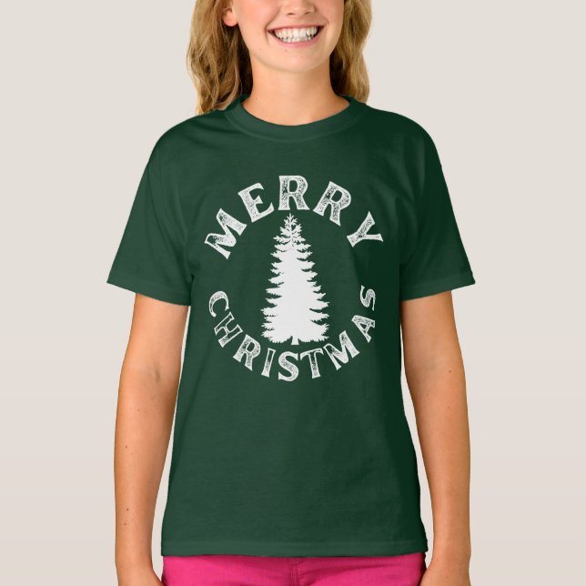 CAMISETA ÁRVORE DE NATAL DE MERCADORIAS SIMPLES (Frente)