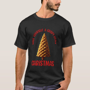 Camiseta Árvore de Natal de Nugget de Frango Meme Comida Fe