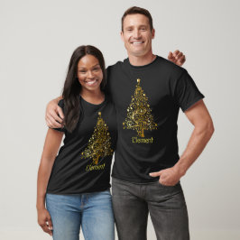 Camiseta Árvore de Natal de Ouro Personalizada