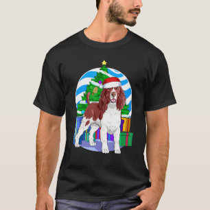 Camiseta Árvore de Natal de Papais noeis de Cachorro Espanh