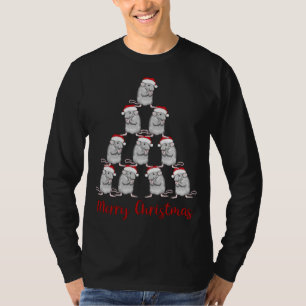 Camiseta Árvore de Natal de Papais noeis de Rato Bonito