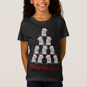 Camiseta Árvore de Natal de Papais noeis de Rato Bonito