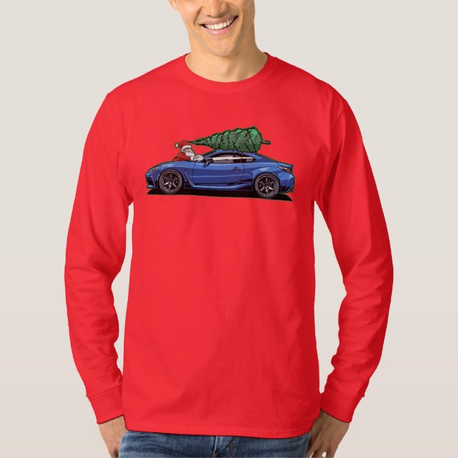 Camiseta Árvore de Natal de Papais noeis Toyota GR86 Ano No (Frente)