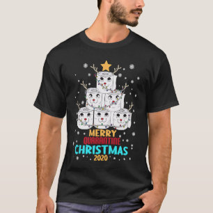 Camiseta Árvore de Natal de Papel Higiênico Feliz Quarenten