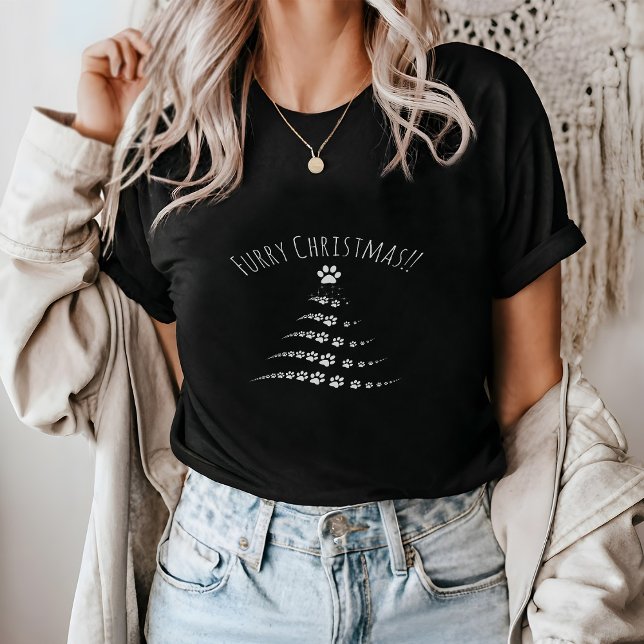 Camiseta Árvore de Natal de Pata de Cães | Fúria de Natal (Criador carregado)