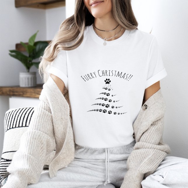 Camiseta Árvore de Natal de Pata de Cães | Fúria de Natal (Criador carregado)