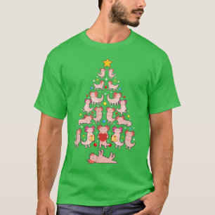 Camiseta Árvore de Natal de Peixes Médios de Aquário Kawaii