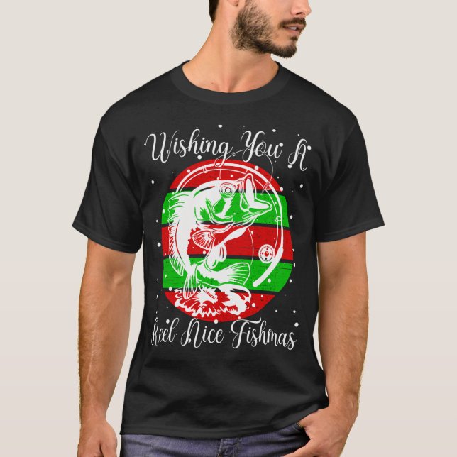 Camiseta Árvore de Natal de Pesca (Frente)