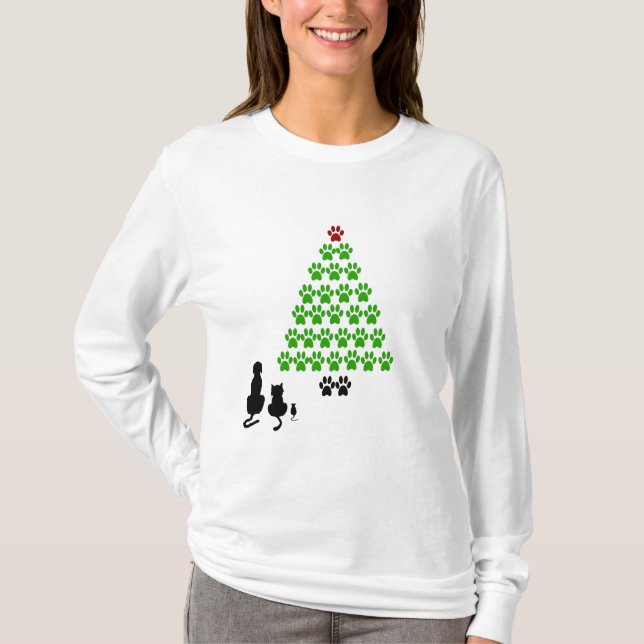 Camiseta Árvore de Natal de Pet Lover (Frente)