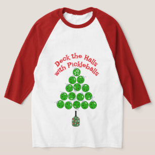 Camiseta Árvore de Natal de Pickleball Decorar as Salas