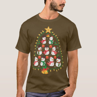 Camiseta Árvore de Natal de Snowman Engraçado Feliz Natal