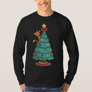 Camiseta Árvore de Natal de Sopro de Gato - Papais noeis de