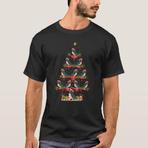 Camiseta Árvore de Natal de Sparrow Bird Natal Holidrow