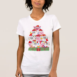 Camiseta Árvore de Natal de Suíno Bonito