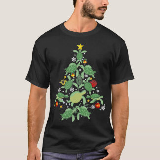 Camiseta Árvore de Natal de Tartaruga marinha Engraçada